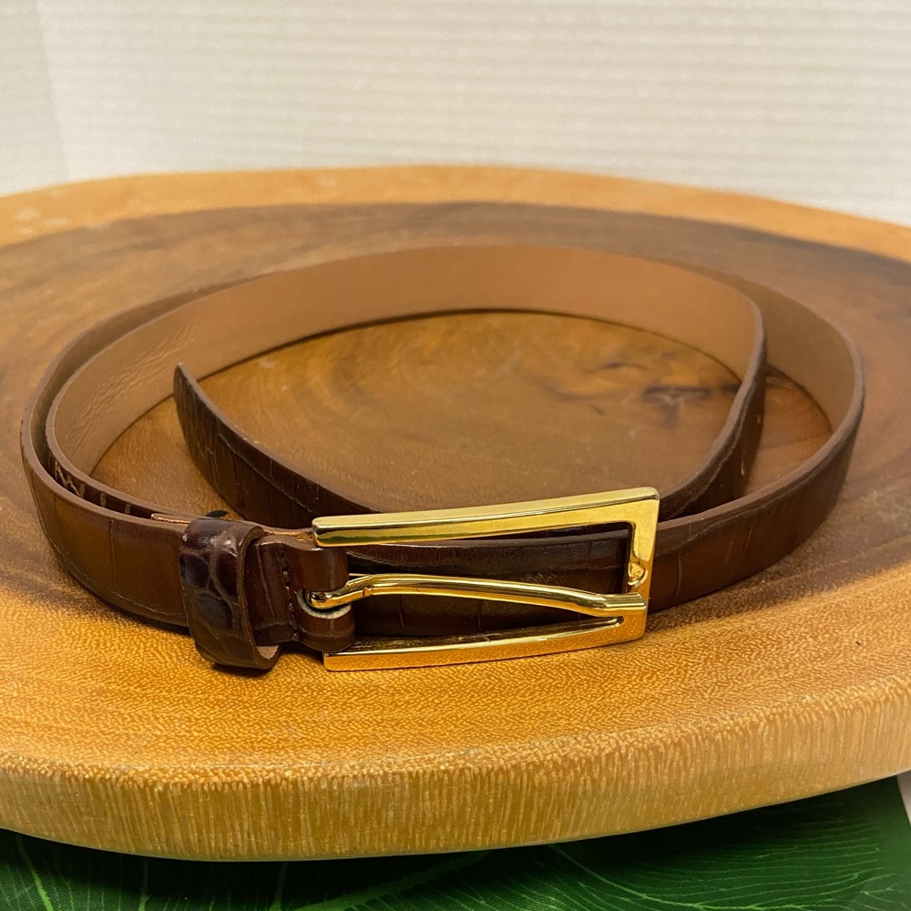 Albatros Croc Embossed Leather Belt Made in Italy Sz: XL